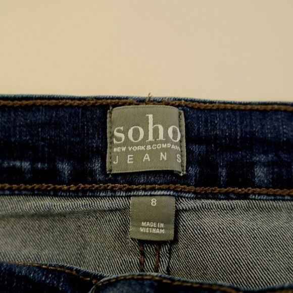 Soho Jeans Denim Cut Off Shorts Whiskering Size 8 Cotton Polyester Spandex 31/3 - Picture 4 of 5